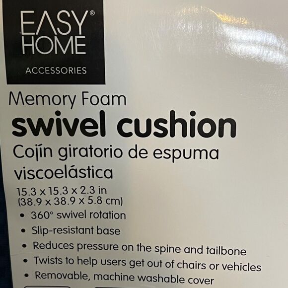 Easy Home Memory Foam Swivel Cushion 360° Rotate Seat Blue Car Chair Relief New - Picture 6 of 12